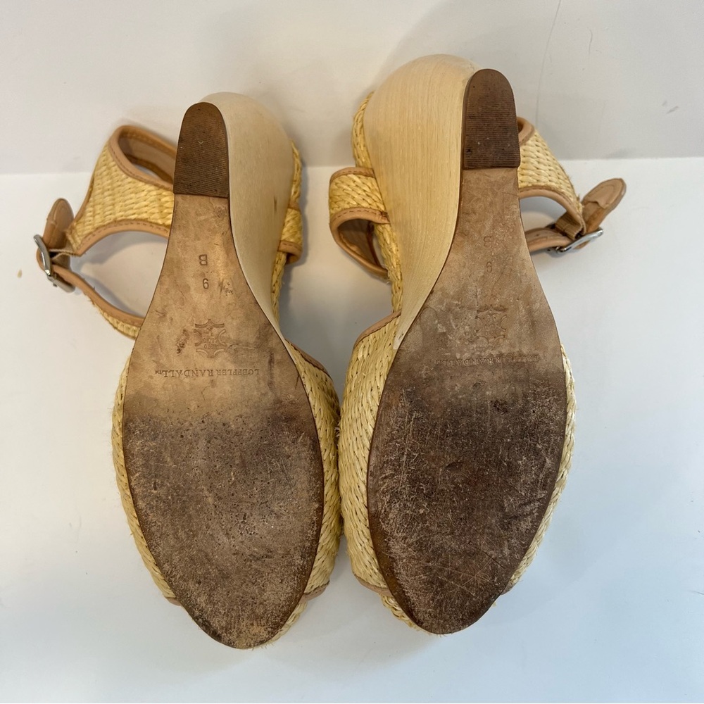 Loeffler Randall Raffia Peep Toe Wedges Size 9 - Picture 12 of 16